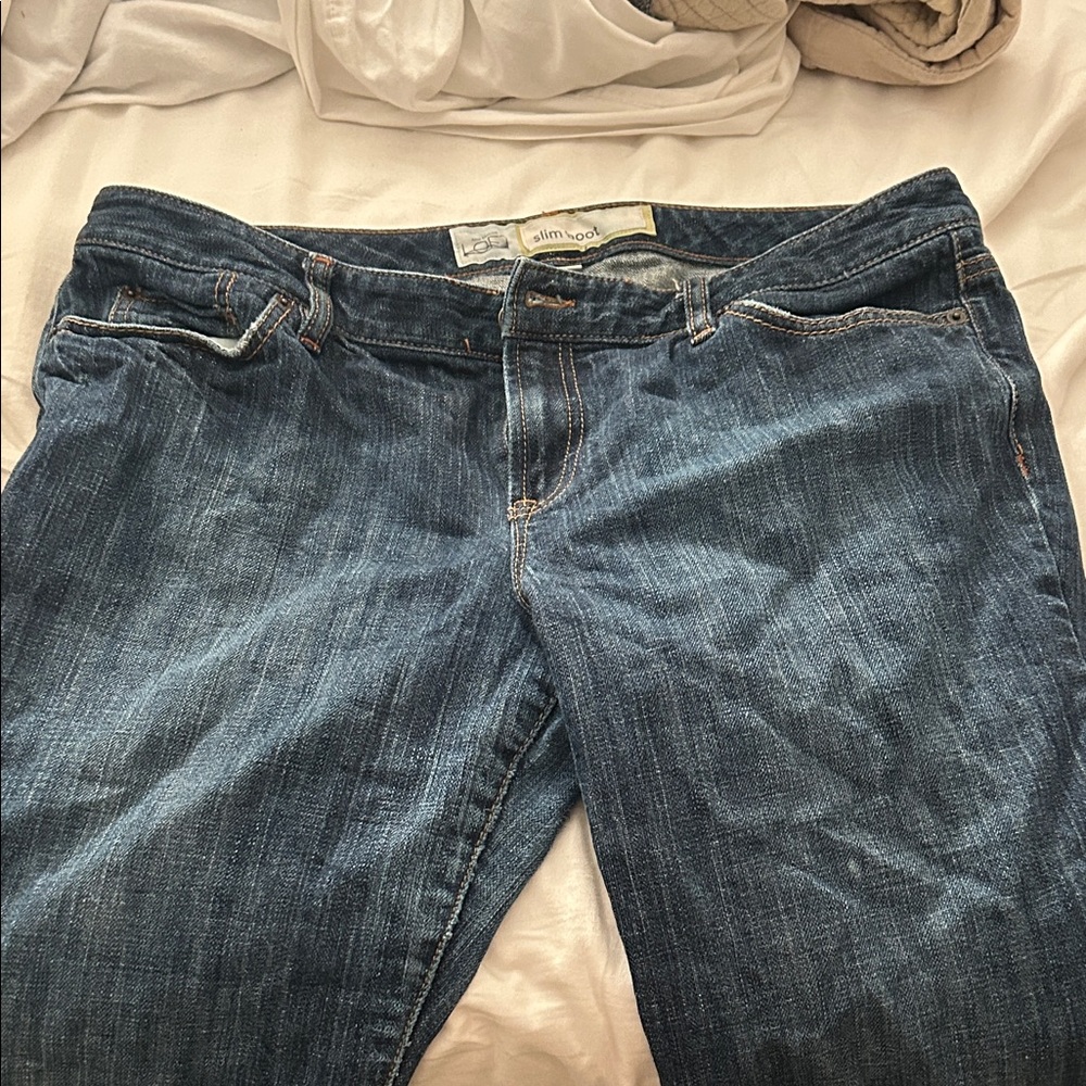 LOFT Dark Blue Straight Leg Jeans